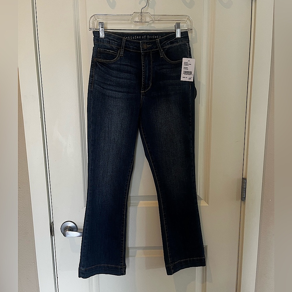 Articles of Society London-Avalon Crop Flare Denim Jeans, Size 26
